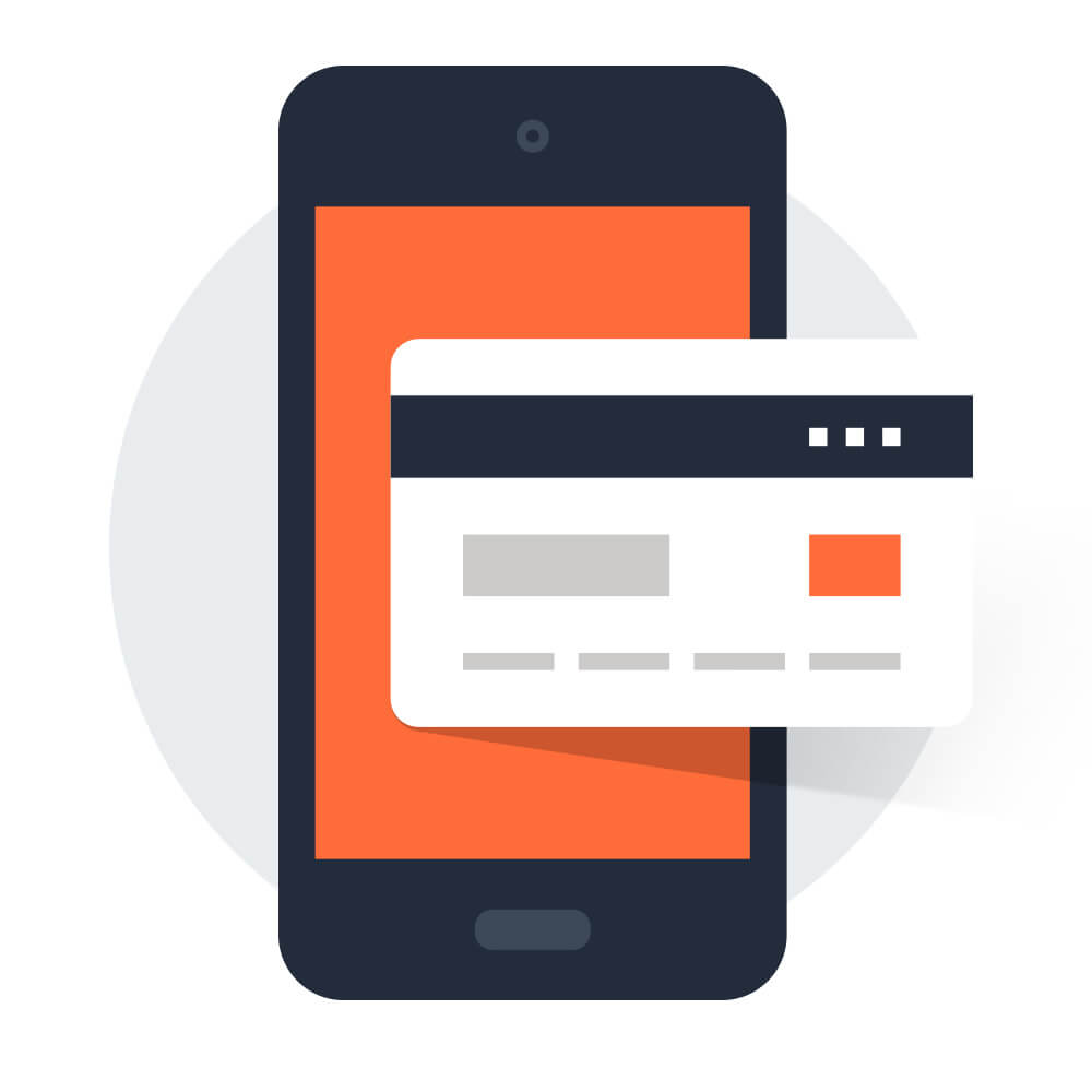 mobile phone with credit card