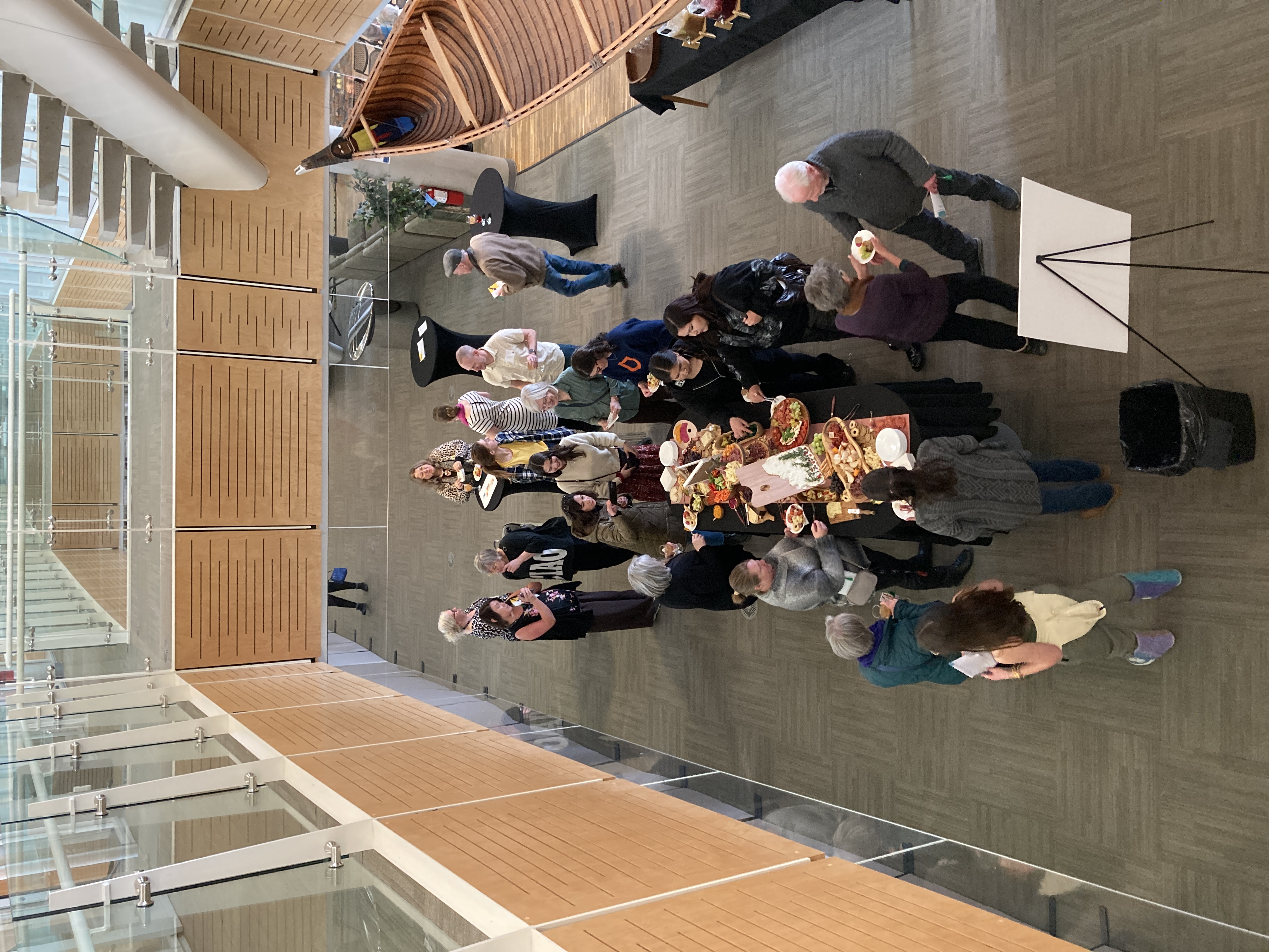 Birds eye view of guests mingling at the event