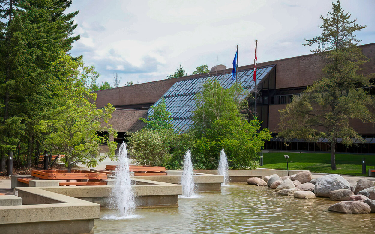 The AU Main building at the Athabasca campus.