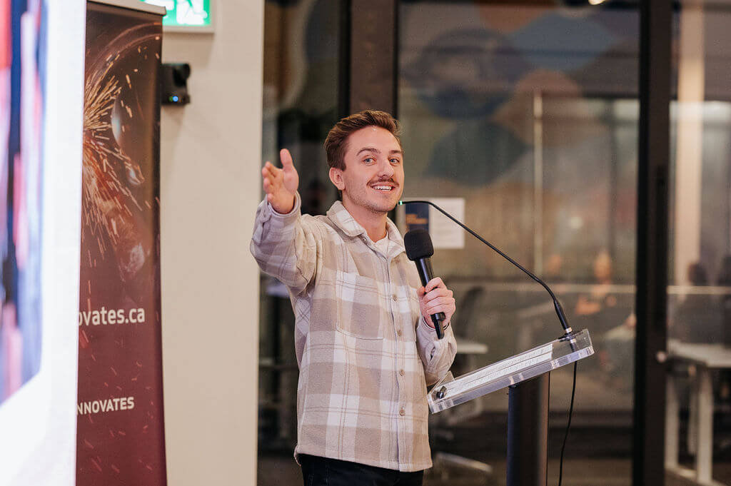 Bradley Pierson presenting at Edmonton Unlimited's Alberta Catalyzer event Bradley Pierson presenting at Edmonton Unlimited's Alberta Catalyzer event