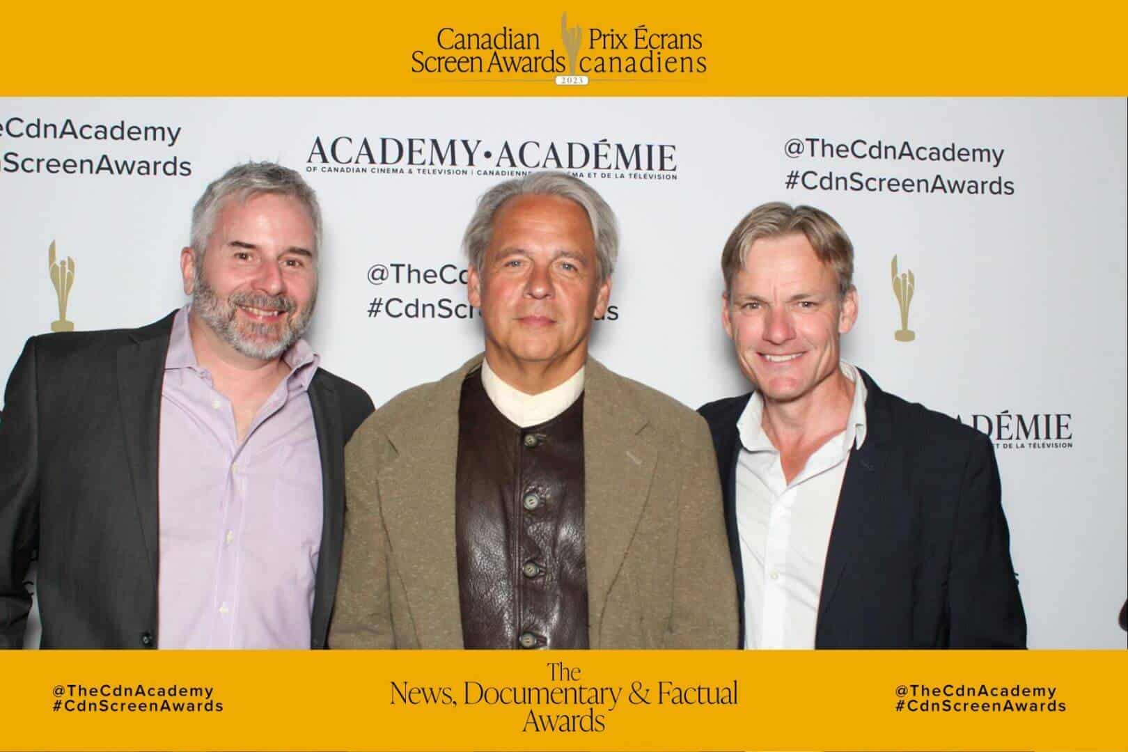 Taylor at the Canadian Screen awards where he won the Canadian Screen Award for Best Social or Political Documentary Program (Donald Brittain Award) for his CBC documentary film The Pretendians.