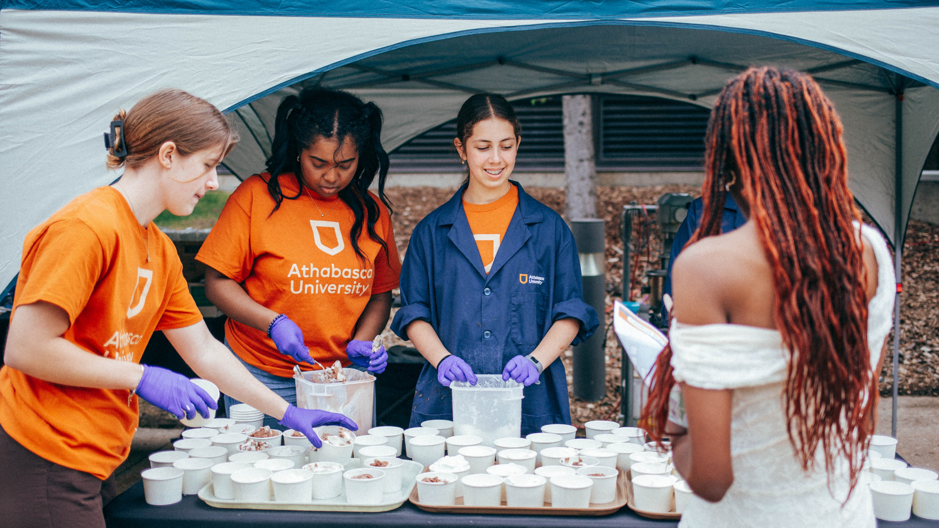 Volunteers with ice cream