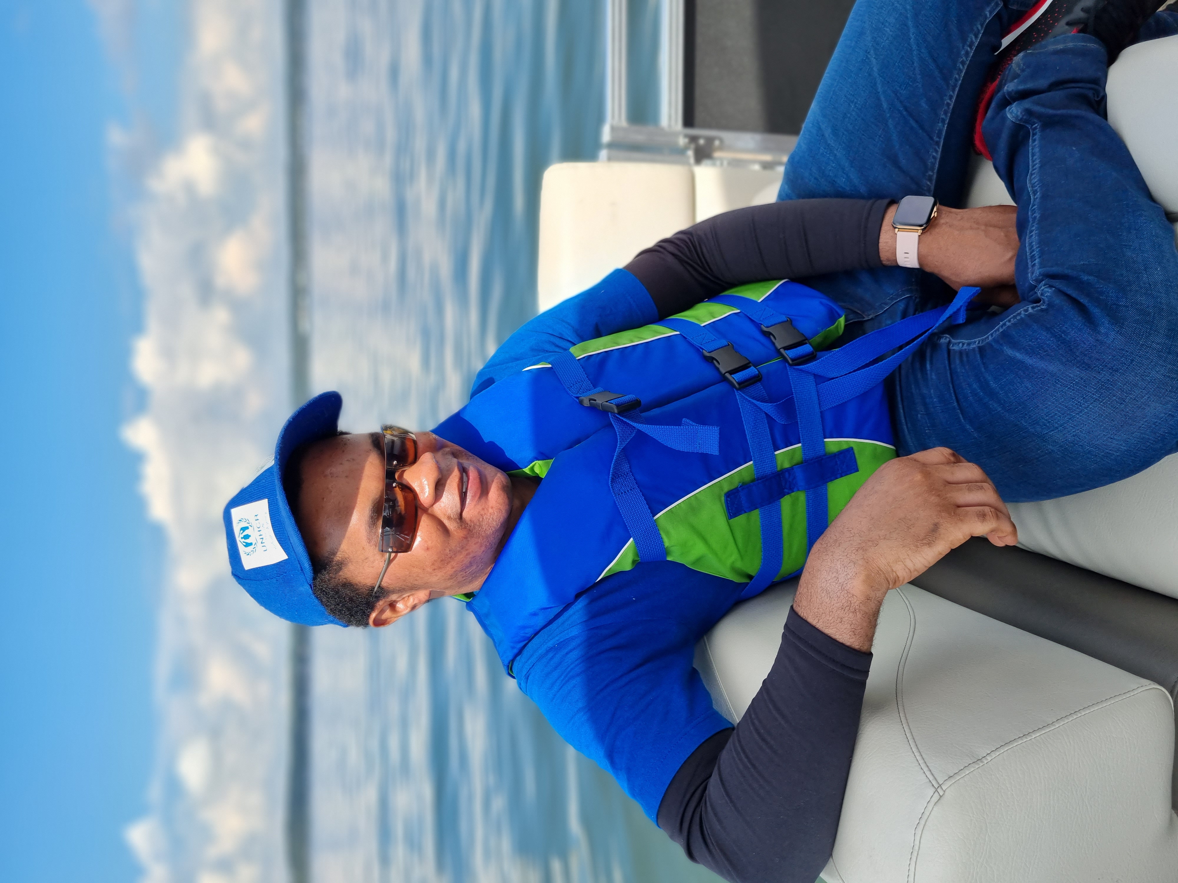 Bazi on a boat