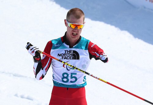 mark arendz during the skiing portion of biathlon