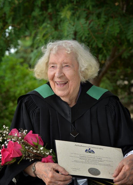photo of Louise Daley receiving her degree