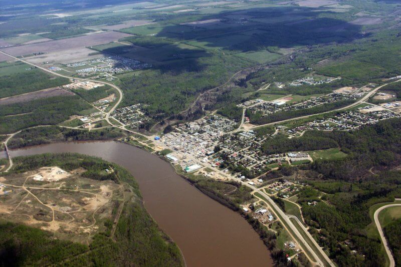 The Athabasca River Basin Image Bank has hundreds of aerial photos from one end of the basin to the other, including the Town of Athabasca pictured here.