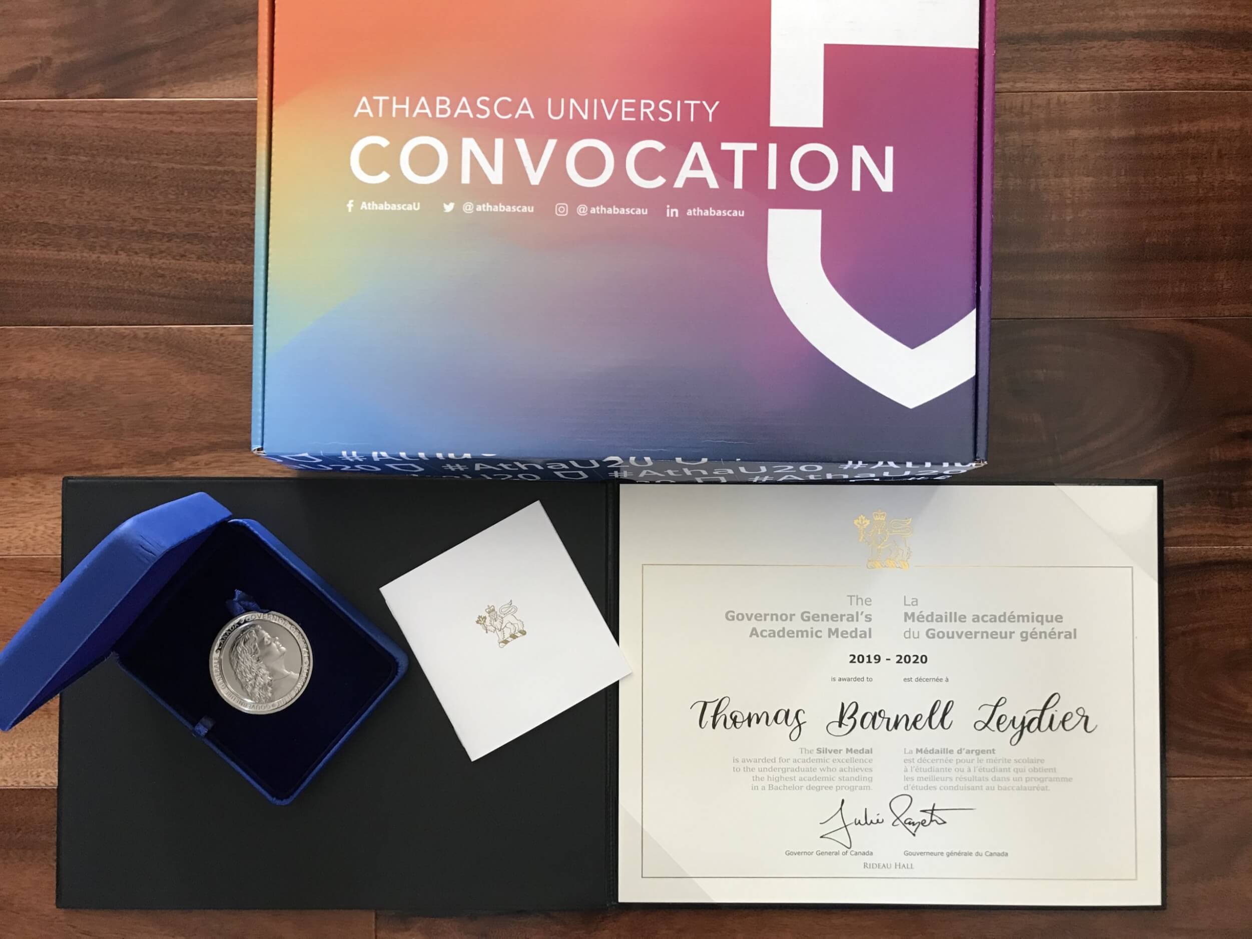 2019-2020 Governor General's Academic Silver Medal