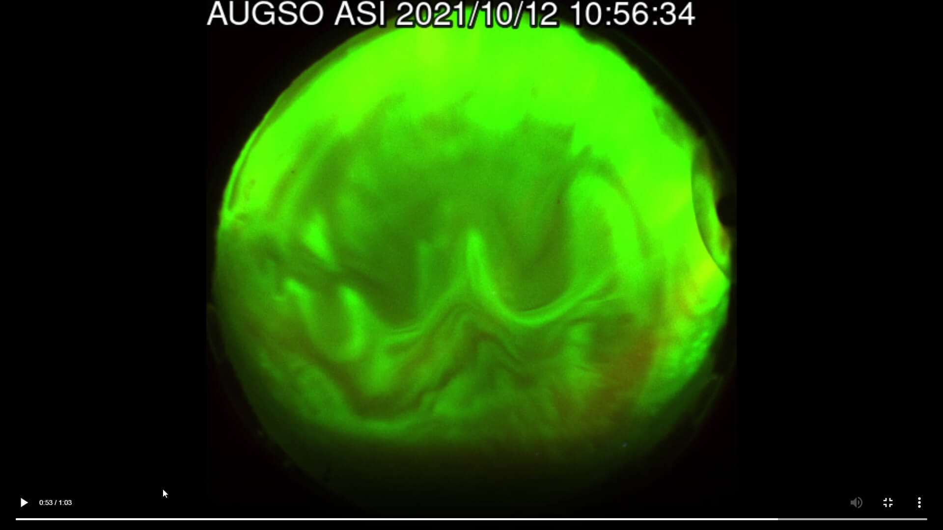 aurora borealis over AU observatory