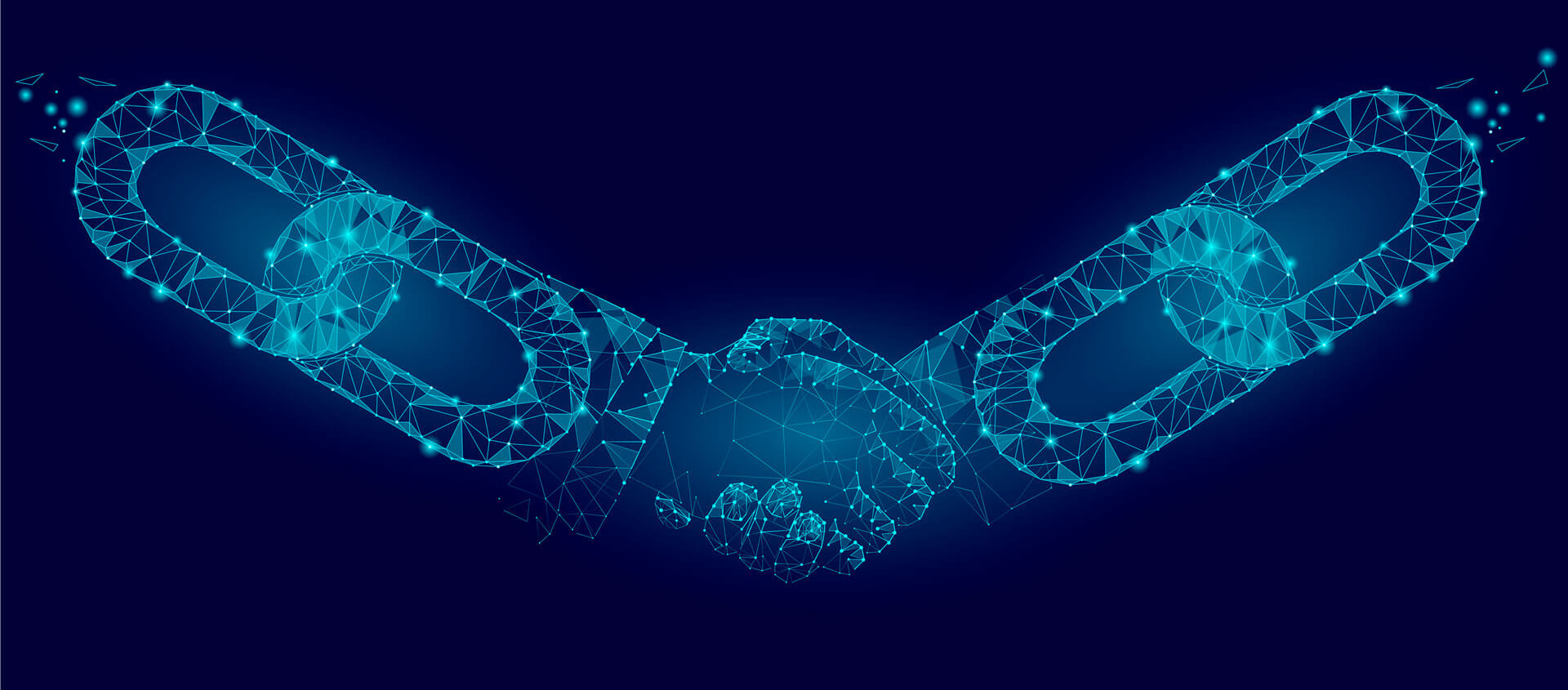 Blockchain handshake illustration