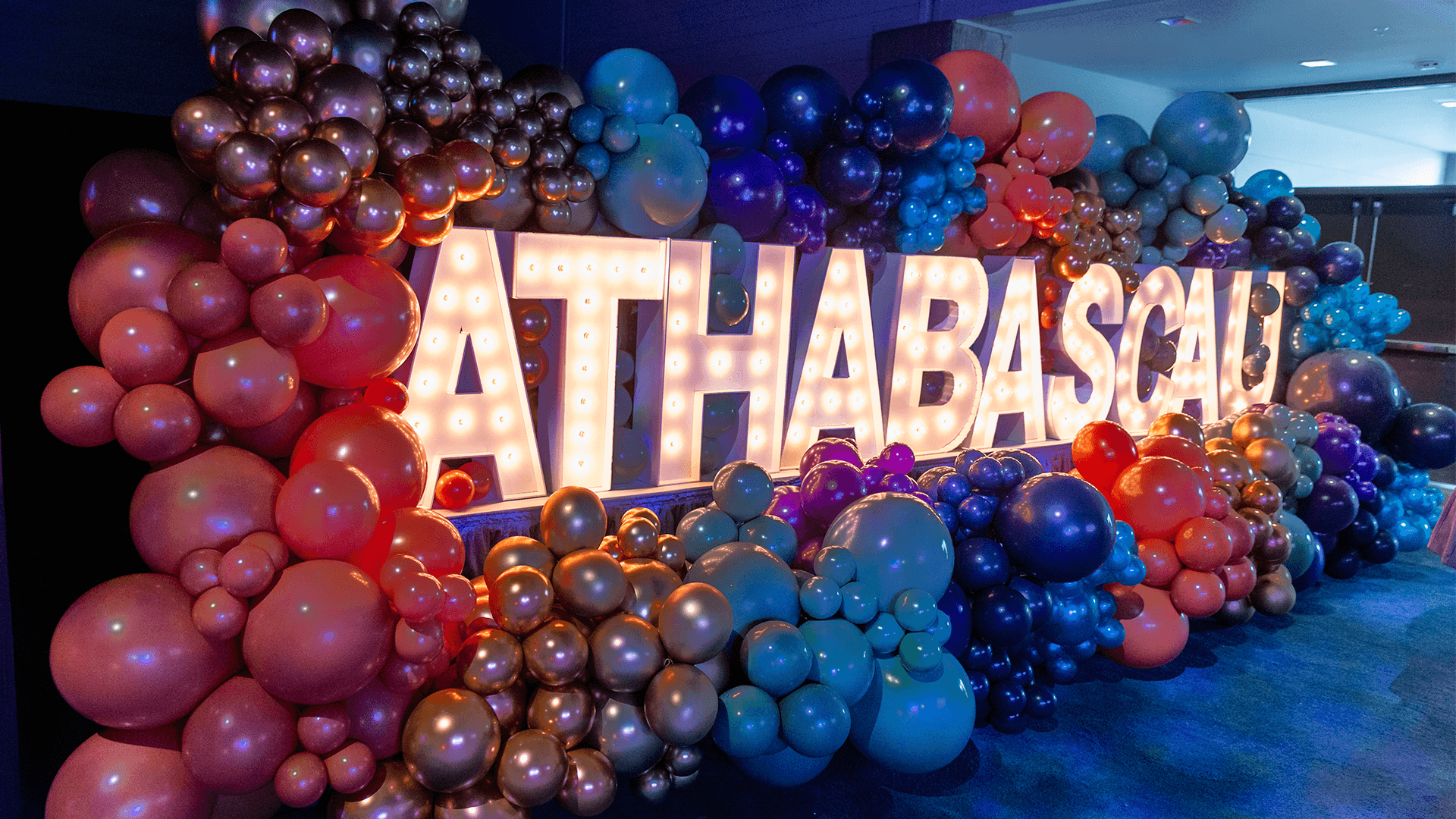 balloon installation with AthabascaU marquee