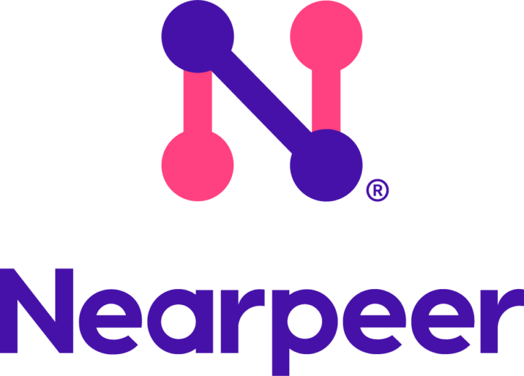 Purple and pink nearpeer logo