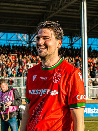 Charlie Trafford with the Calgary Cavalry
