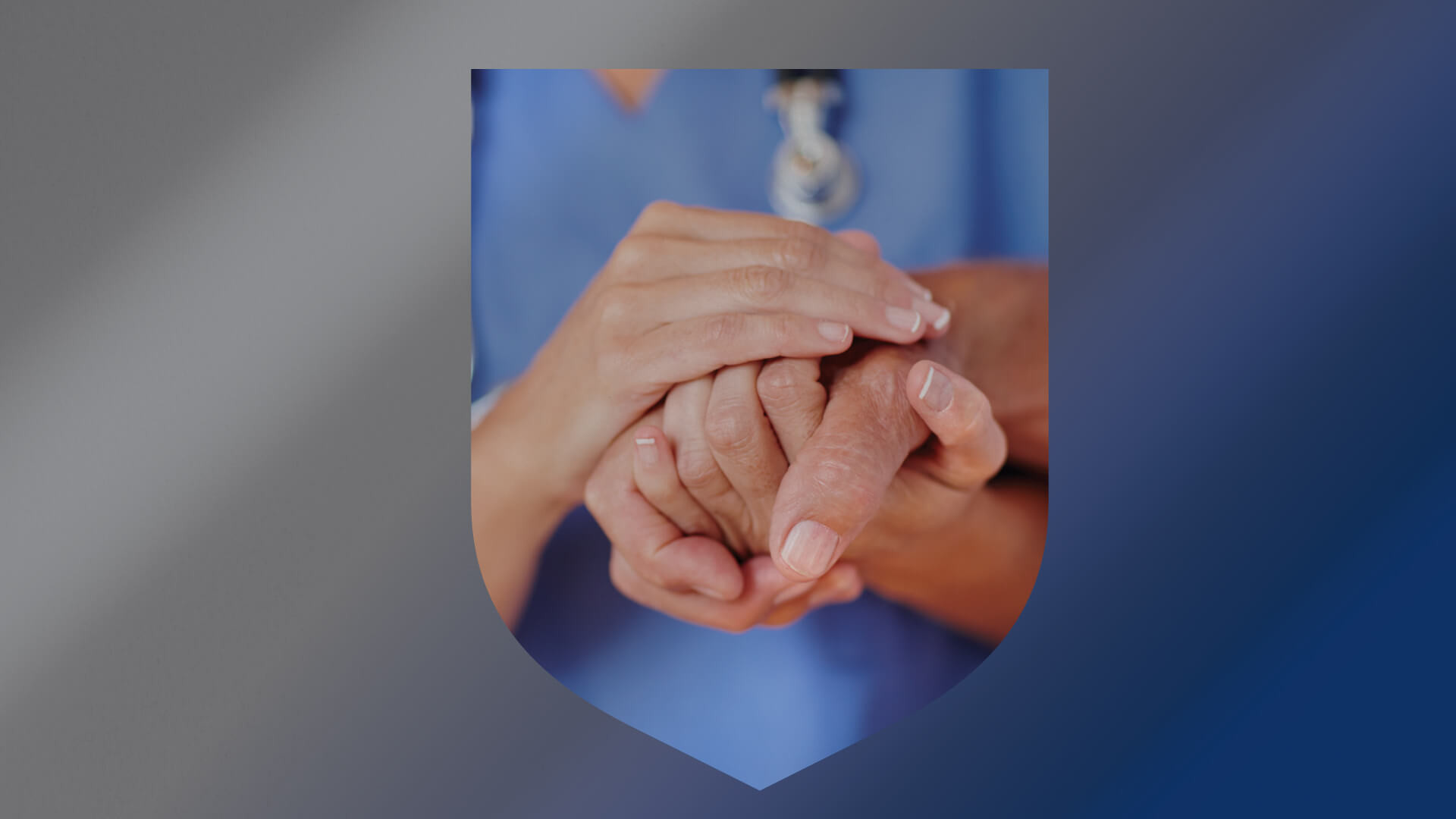 close up of nurse holding a patient's hand