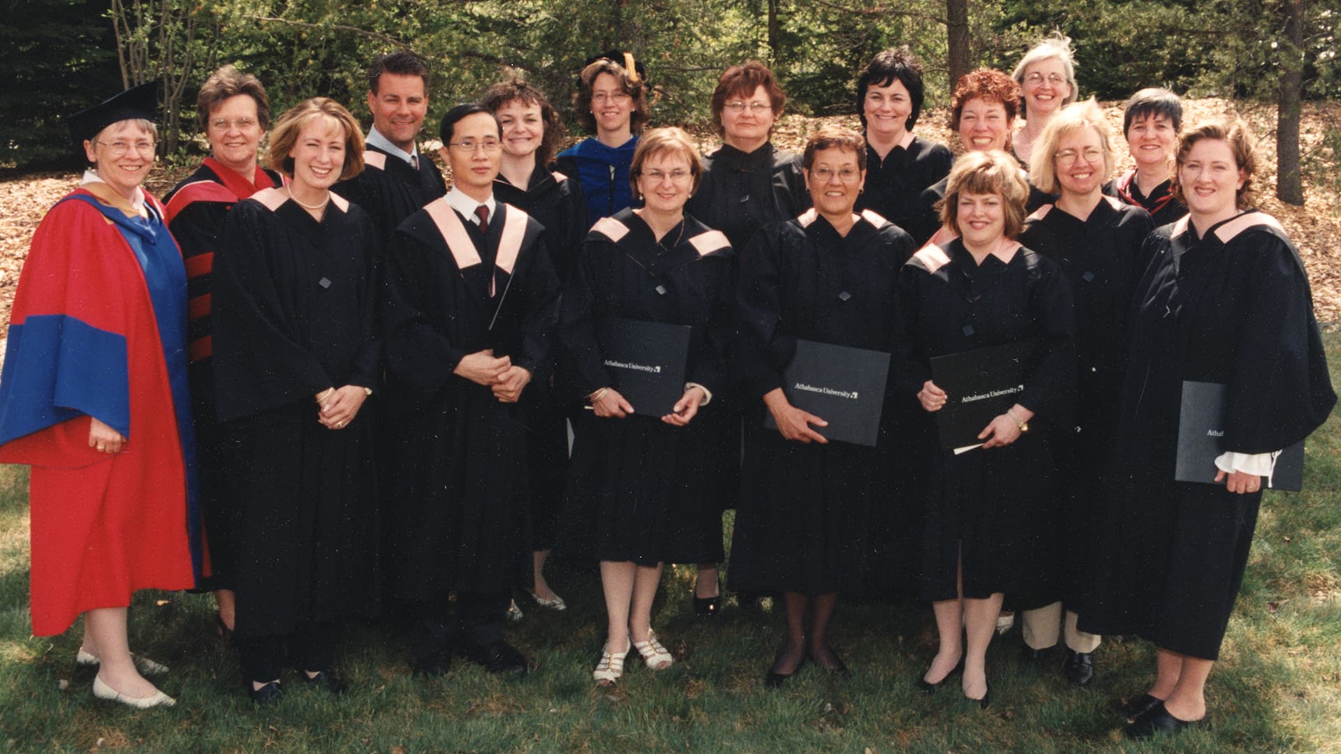 Master of Health Studies graduating class of 2002. Image courtesy of the Thomas A. Edge Archives & Special Collections.